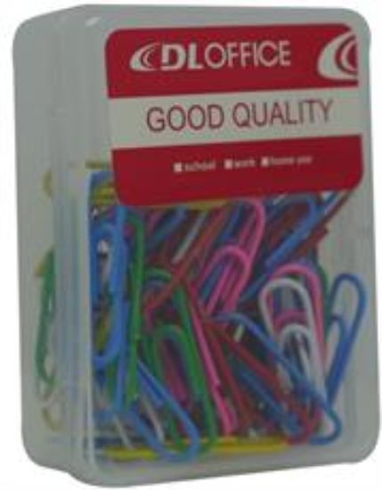 Picture of DLOffice Multicolour 28mm Paper Clips Plastic Tub