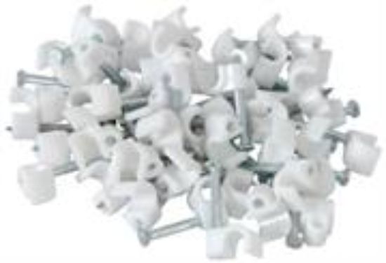 Picture of Noble 6mm White 100 Pieces Round Cable Clips
