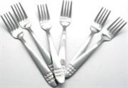 Picture of Casey Catering 6 Piece Stainless Steel Dinner Dessert Forks Square Design