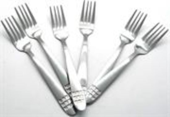 Picture of Casey Catering 6 Piece Stainless Steel Dinner Dessert Forks Square Design