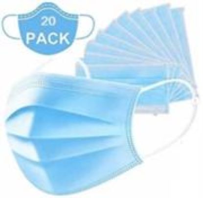 Picture of Casey 3 Ply Disposable Face Mask with Earloop 20 Per Pack blue