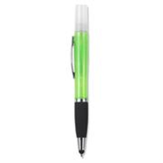 Picture of Geeko 3-in-1 Sanitizer Spray Stylus and Blue Ink Pen Green