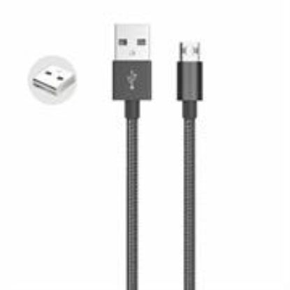 Picture of Whizzy Black Reversible Micro USB Charge And Data Sync Cable