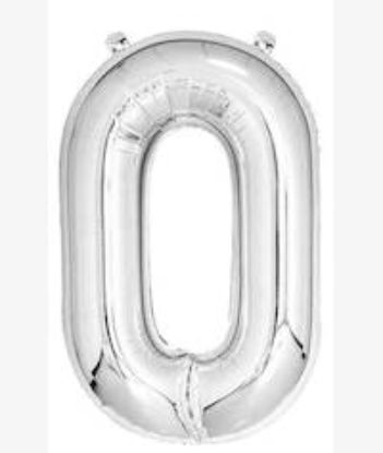Picture of Casey 102cm Silver Balloon Number 0