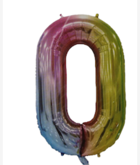 Picture of Casey 102cm Rainbow Balloon Number 0