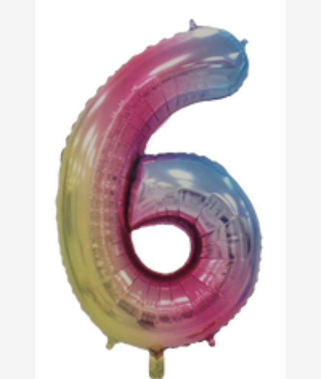 Picture of Casey 102cm Rainbow Balloon Number 6