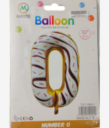 Picture of Casey 102cm Donut Balloon Number 0