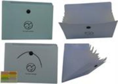 Picture of Brainware 8 Compartment Expanding File Organiser Blue