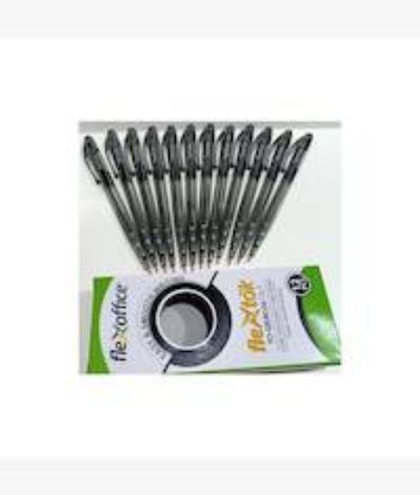 Picture of Flexoffice 0.7mm Black Retractable Gel Pens box of 12