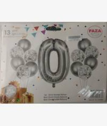Picture of Casey 13pc Silver and White Balloon Set Nr 0