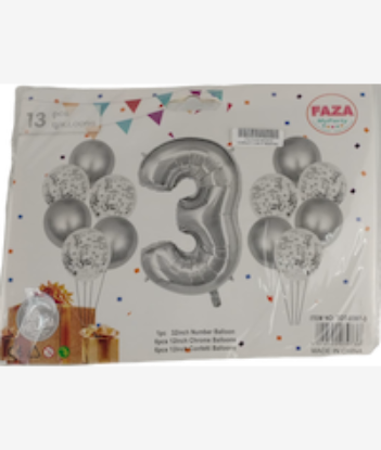 Picture of Casey 13pc Silver and White Balloon Set Nr 3