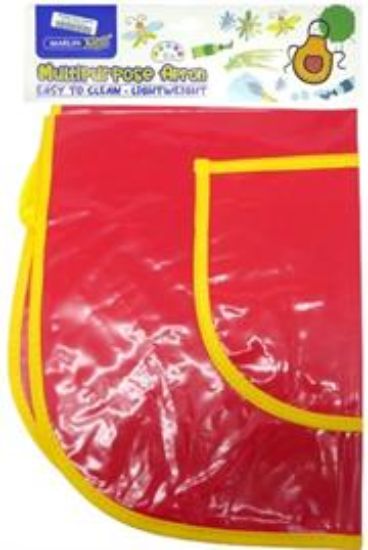 Picture of Marlin Multi Purpose Kids Plastic Aprons Red