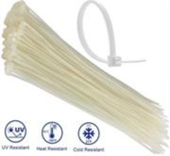 Picture of Noble 3.6 x 250mm Pack of 100 White Nylon Cable Ties