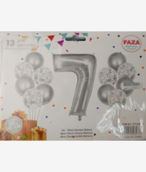 Picture of Casey 13pc Silver and White Balloon Set Nr 7
