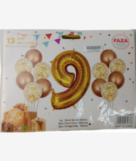 Picture of Casey 13pc Gold and White Balloon Set Nr 9