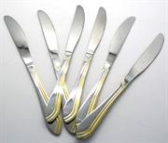 Picture of Casey Catering 6 Piece Stainless Steel Dinner Knives Set Gold
