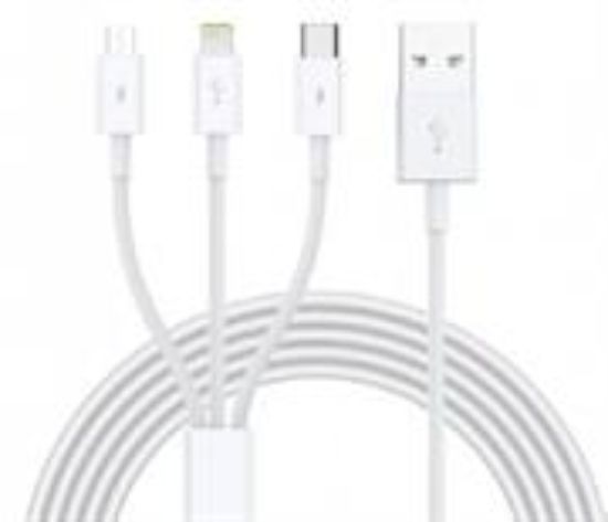 Picture of Ezra 3 in1 1meter White Usb Data Cable