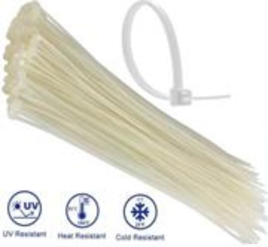 Picture of Noble 4.8 x 300mm Pack of 100 White Nylon Cable Ties