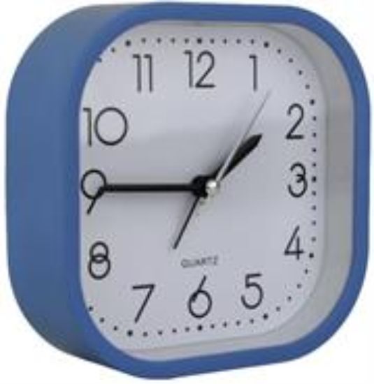 Picture of Casey Bedside Square Alarm Clock 12cm Blue