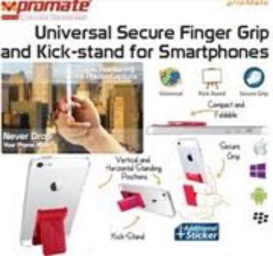 Picture of Promate Gripmate Universal Smartphone Finger Grip and Kickstand Maroon