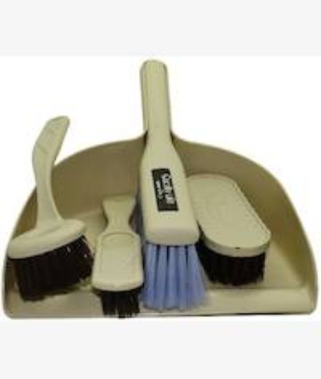 Picture of Casey 5 Piece Handheld Dust Pan And Brush Set Cream