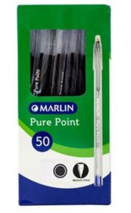 Picture of Marlin Pure Point Transparent Pens Box of 50 Blue