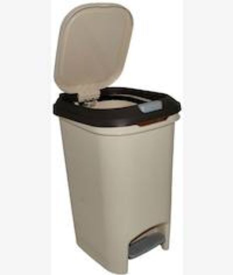 Picture of Casey 10 Litre Step On Pedal Waste Bin Beige And Brown