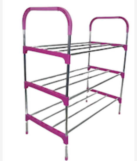 Picture of Nordic Wind Pink Cross 3 Tier 12 Shoe Steel Rack