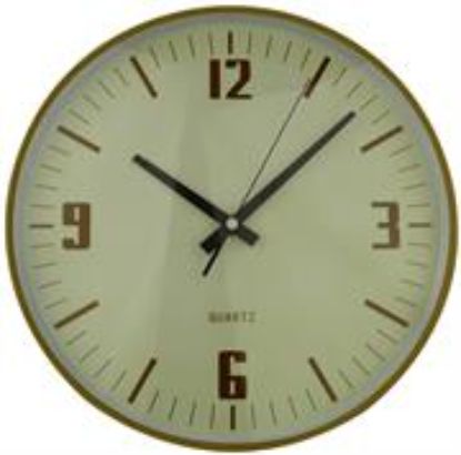Picture of Casey Wall Clock Pine Woodgrain Beige