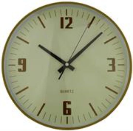 Picture of Casey Wall Clock Pine Woodgrain Beige