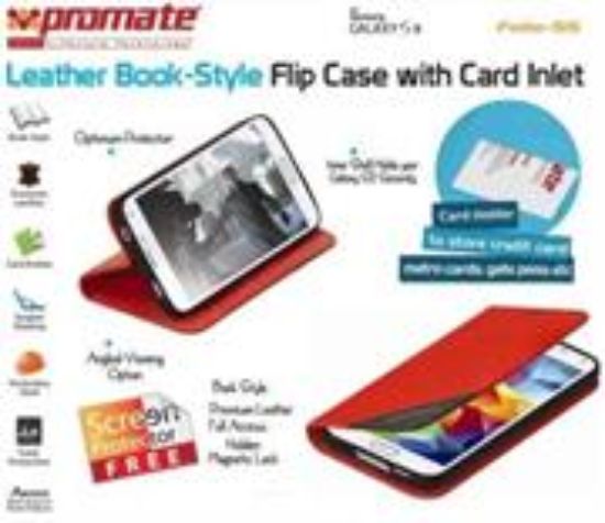 Picture of Promate Red Folio S5 Bookcover with inside card pocket