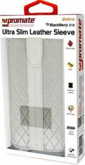 Picture of Promate White Zetro BlackBerry Z10 Ultra Slim Leather Sleeve