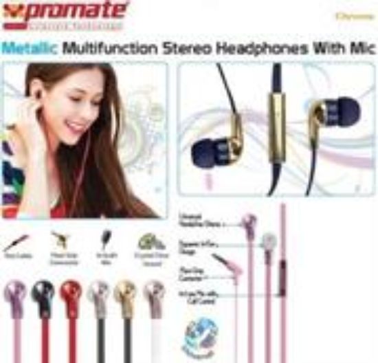 Picture of Promate Chrome Metallic Multifunction Stereo Headphones