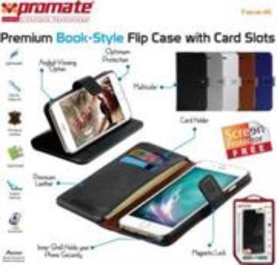 Picture of Promate Brown Tava-i6 Premium Book-Style Flip Case