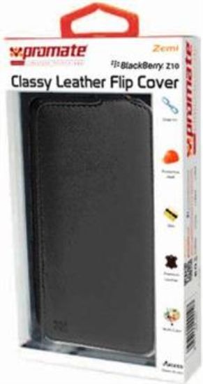 Picture of Promate Black Zemi BlackBerry Z10 Classy Leather Flip Cover