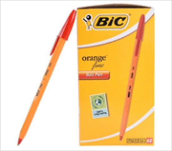 Picture of Bic Orange Fine Point Red Ballpoint Pens