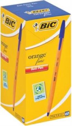 Picture of BIC Orange Fine Point Blue Ballpoint Pens
