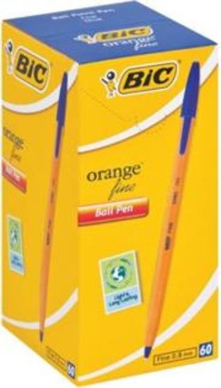 Picture of BIC Orange Fine Point Blue Ballpoint Pens