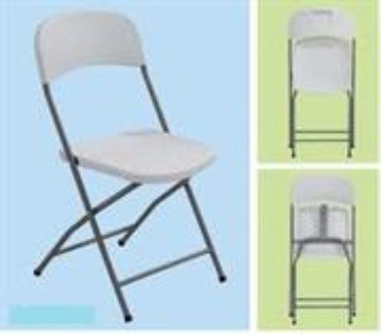 Picture of UniQue Blow Moulded Folding Plastic Chair With Steel Frame