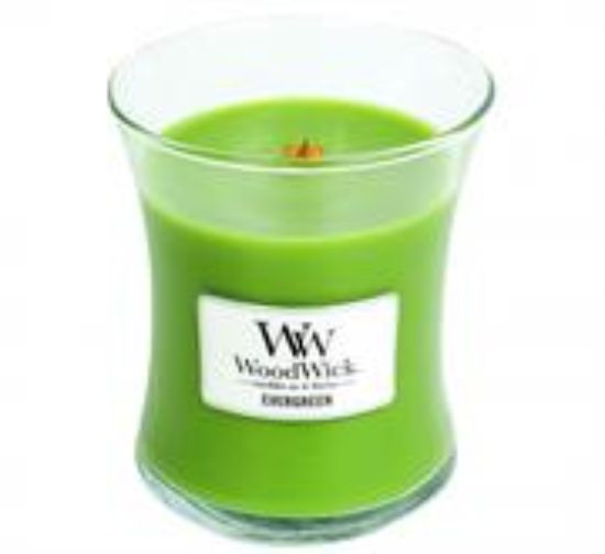 Picture of Woodwick Evergreen Candle Medium Jar Retail Box No warranty