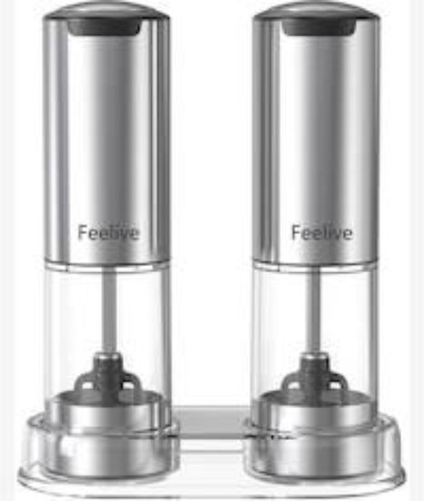 Picture of Feelive Rechargeable Pepper And Salt Grinder 2 Set With Stand