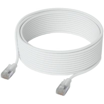Picture of UBIQUITI Ubiquiti UniFi UACC-Cable-Patch-EL-C6A-8M-W Premium Patch Cable Ultra-thin braided, designed and optimized for 10 GbE networking, RJ45