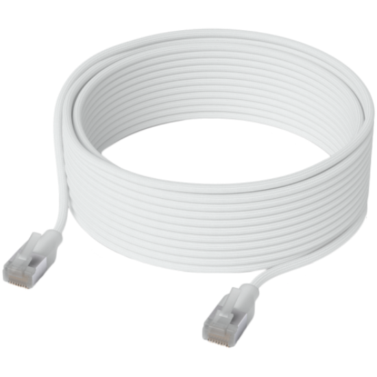 Picture of UBIQUITI Ubiquiti UniFi UACC-Cable-Patch-EL-C6A-8M-W Premium Patch Cable Ultra-thin braided, designed and optimized for 10 GbE networking, RJ45