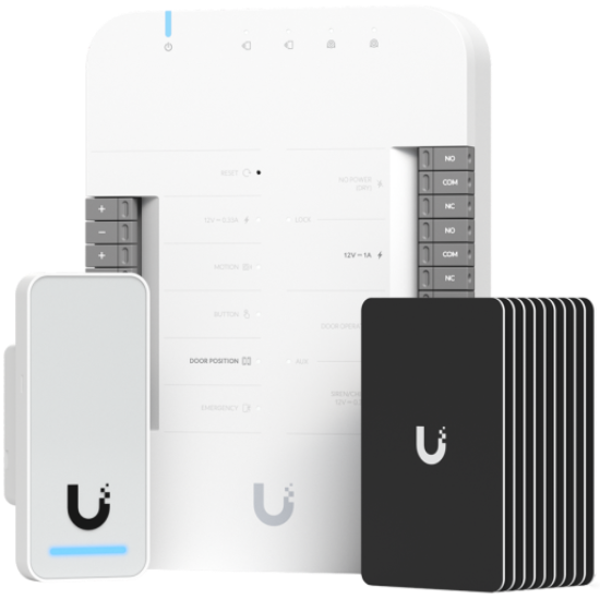 Picture of UBIQUITI Ubiquiti quick start for Access with all you need for one door with one reader,  Door Hub, G2 Reader, 10 x Access Cards