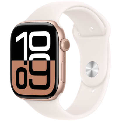 Picture of APPLE Apple Watch Series 10 GPS + Cellular 46mm Rose Gold Aluminium Case with Light Blush Sport Band - S/M,Model A3003