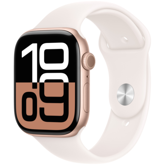 Picture of APPLE Apple Watch Series 10 GPS + Cellular 42mm Rose Gold Aluminium Case with Light Blush Sport Band - S/M,Model A3001