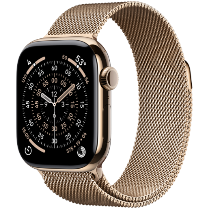 Picture of APPLE Apple Watch Series 11 GPS + Cellular 42mm Gold Titanium Case with Gold Milanese Loop,Model A3335