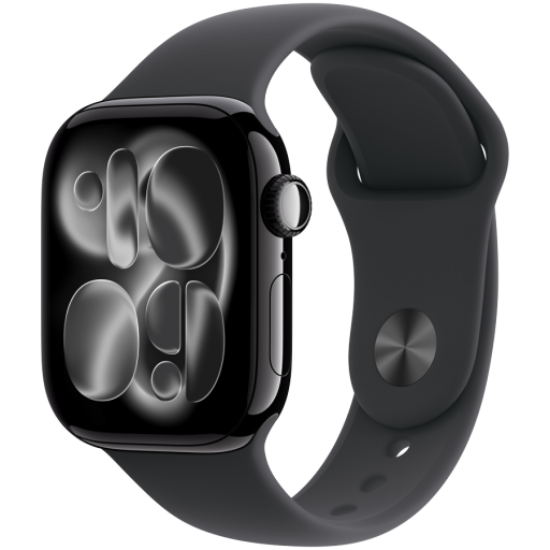Picture of APPLE Apple Watch Series 11 GPS + Cellular 42mm Jet Black Aluminium Case with Black Sport Band - S/M,Model A3335