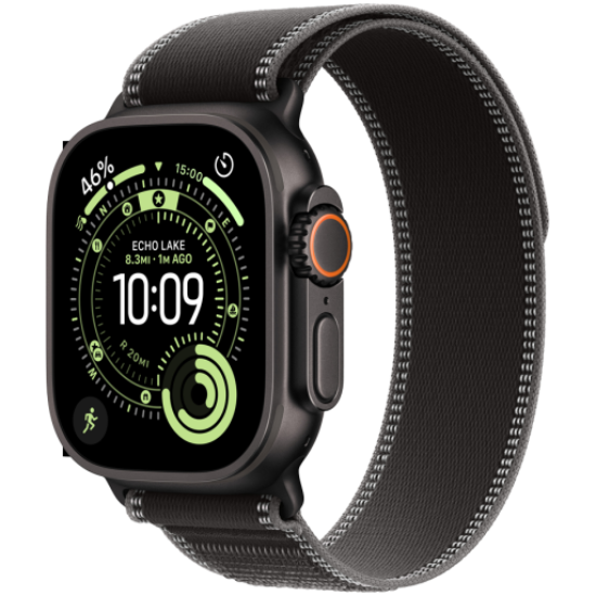 Picture of APPLE Apple Watch Ultra 3 GPS + Cellular 49mm Black Titanium Case with Black/Charcoal Trail Loop - M/L,Model A3281