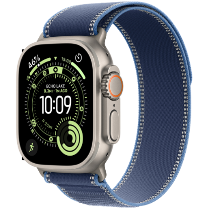 Picture of APPLE Apple Watch Ultra 3 GPS + Cellular 49mm Natural Titanium Case with Blue/Bright Blue Trail Loop - M/L,Model A3281